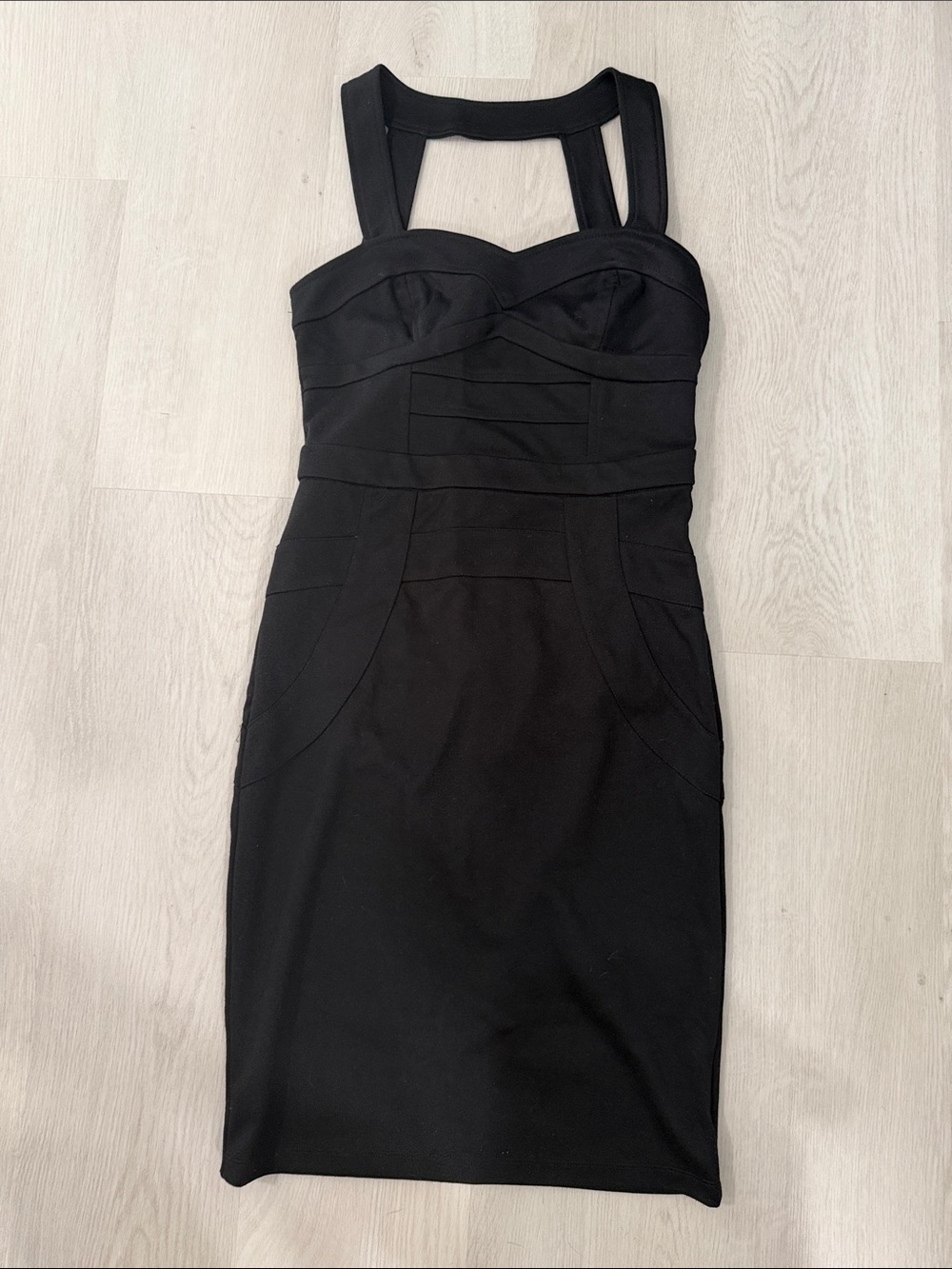 Rampage Black Strappy Bodycon Mini Dress